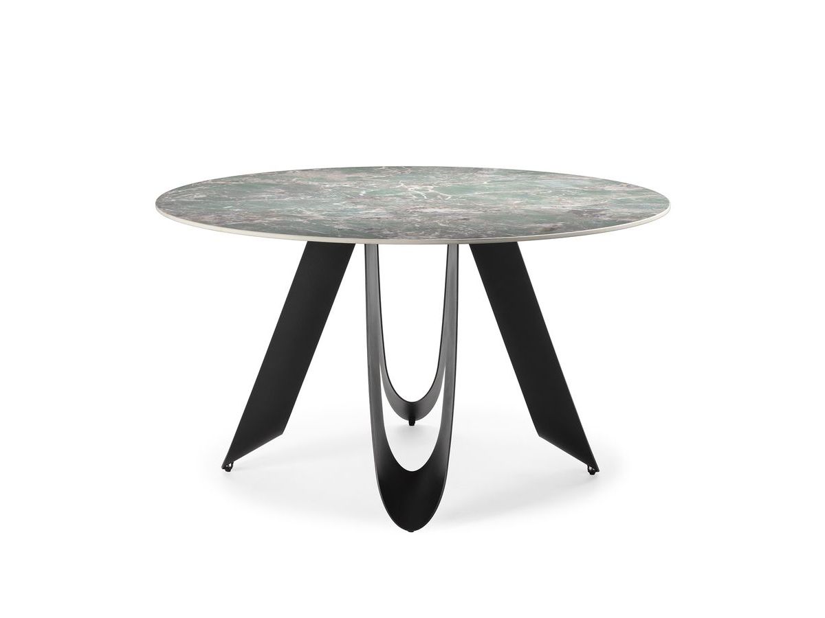 Table à manger ronde D.135 cm LINA effet céramique