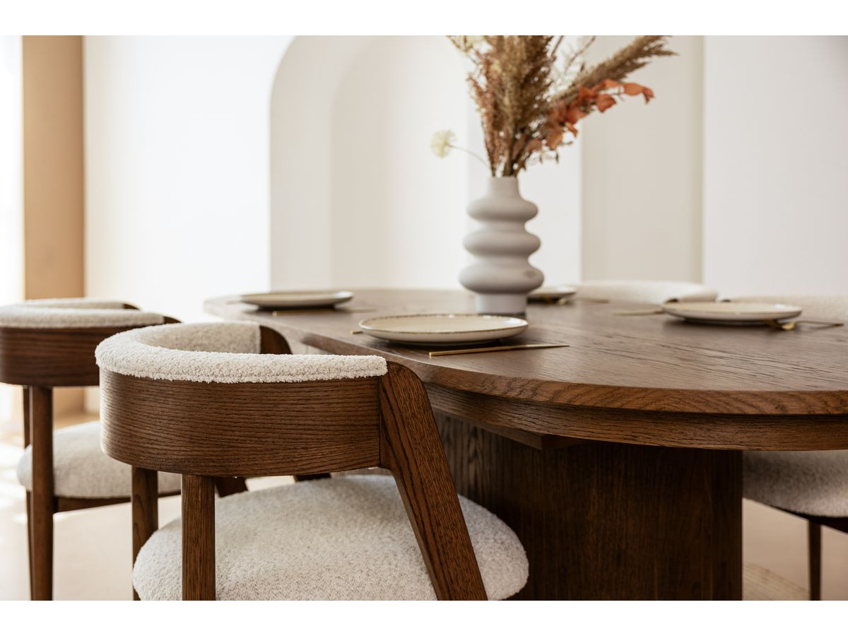 Uitschuifbare eettafel 210 tot 270 cm MALMOUSQUE massief eiken fineer