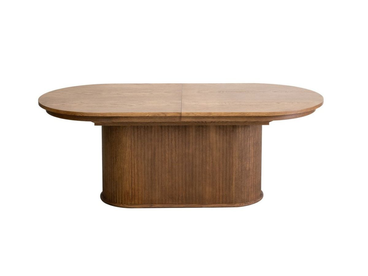 Uitschuifbare eettafel 210 tot 270 cm MALMOUSQUE massief eiken fineer