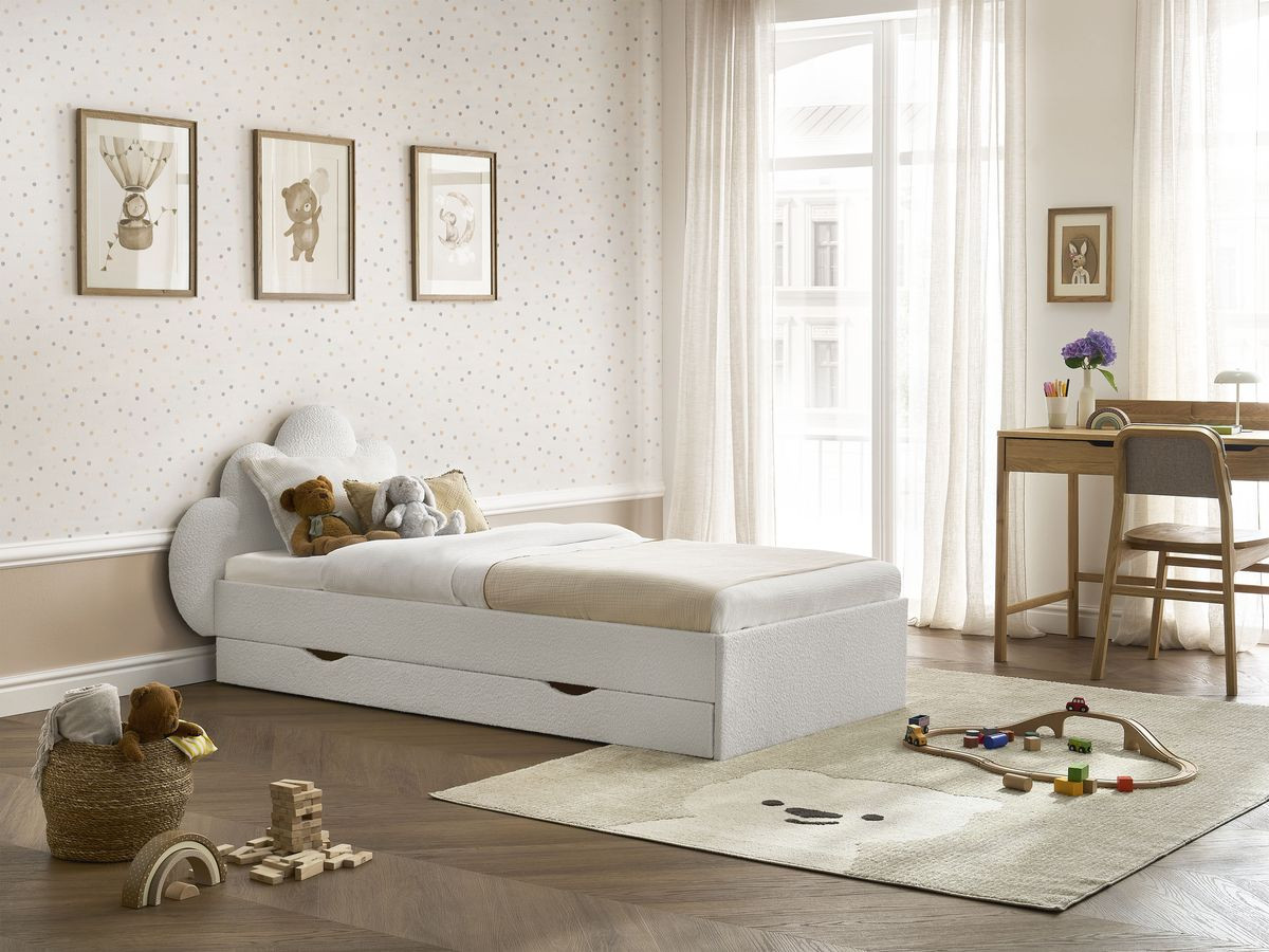 DEOTILLE kinderbed met massieve lattenbodem en lade
