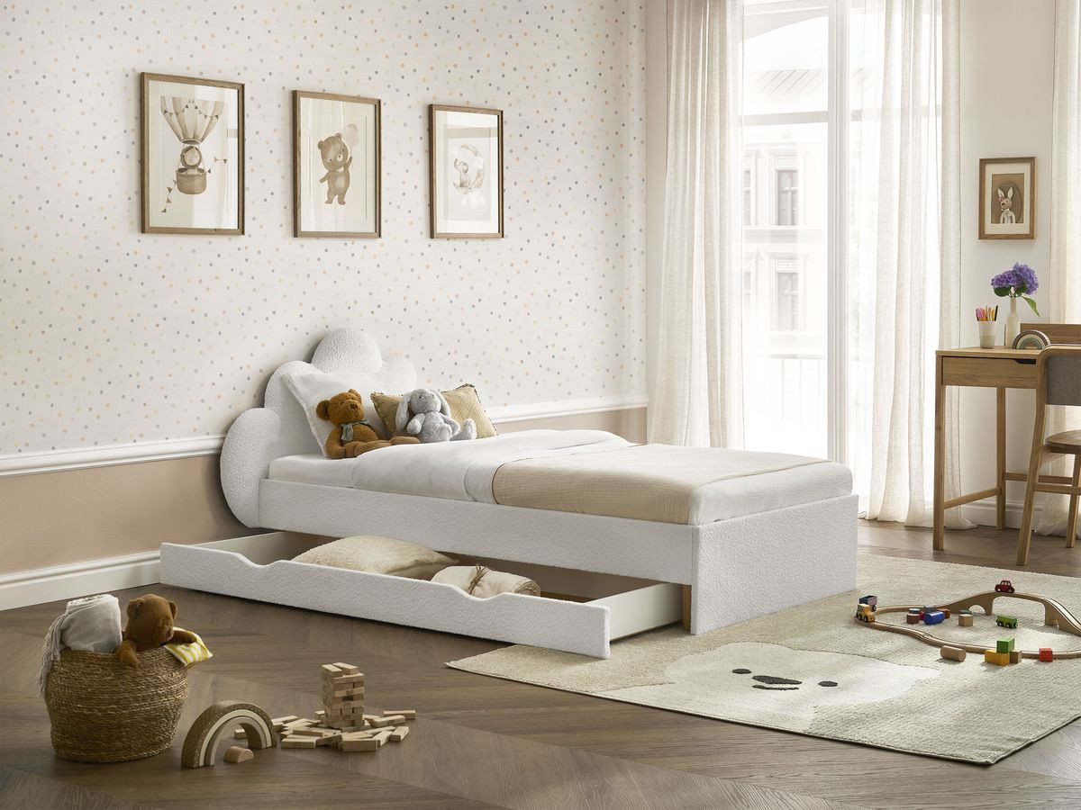 DEOTILLE kinderbed met massieve lattenbodem en lade