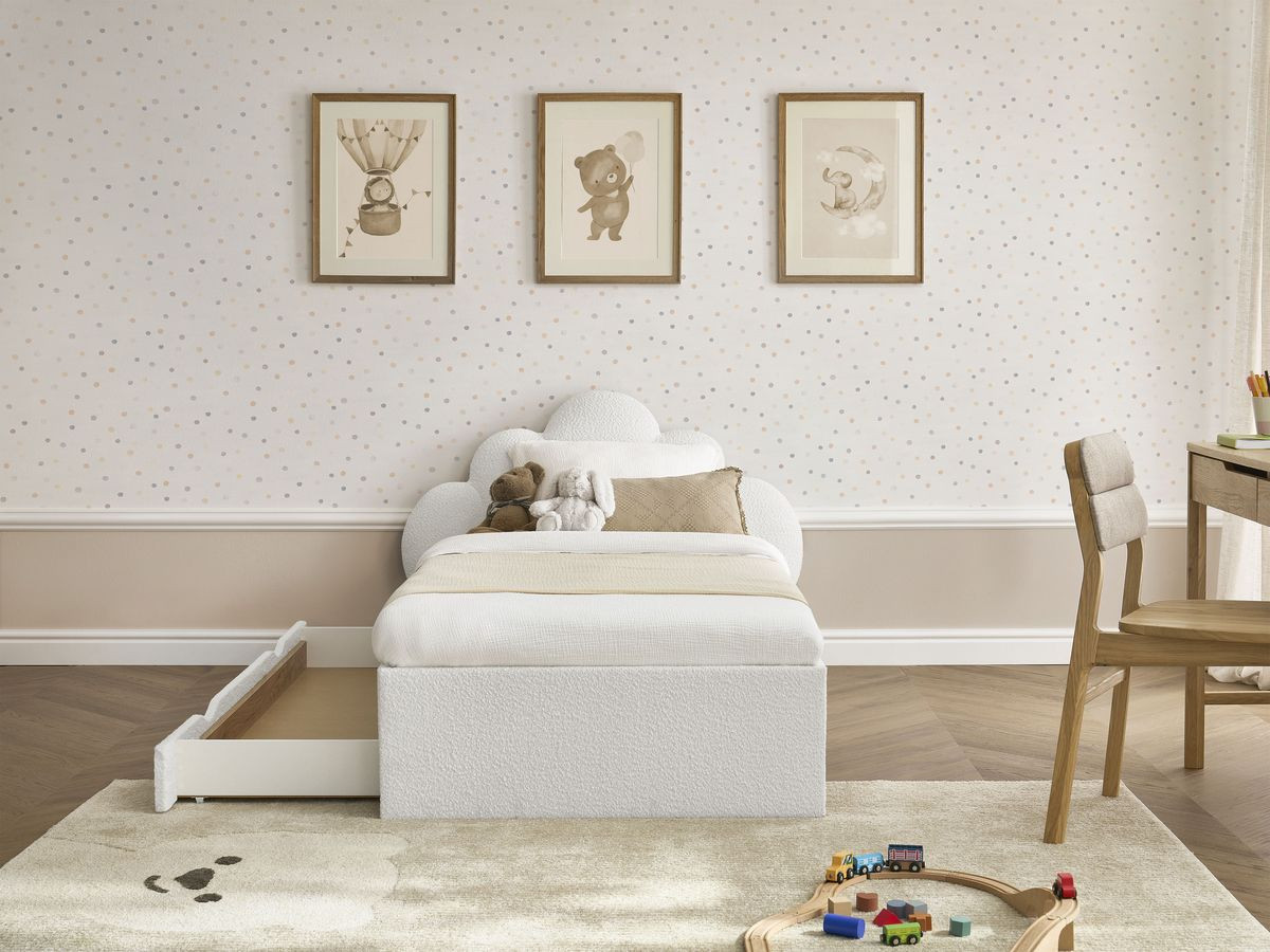 DEOTILLE kinderbed met massieve lattenbodem en lade