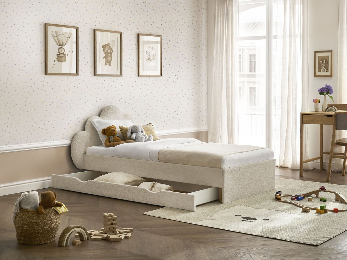 DEOTILLE kinderbed met massieve lattenbodem en lade