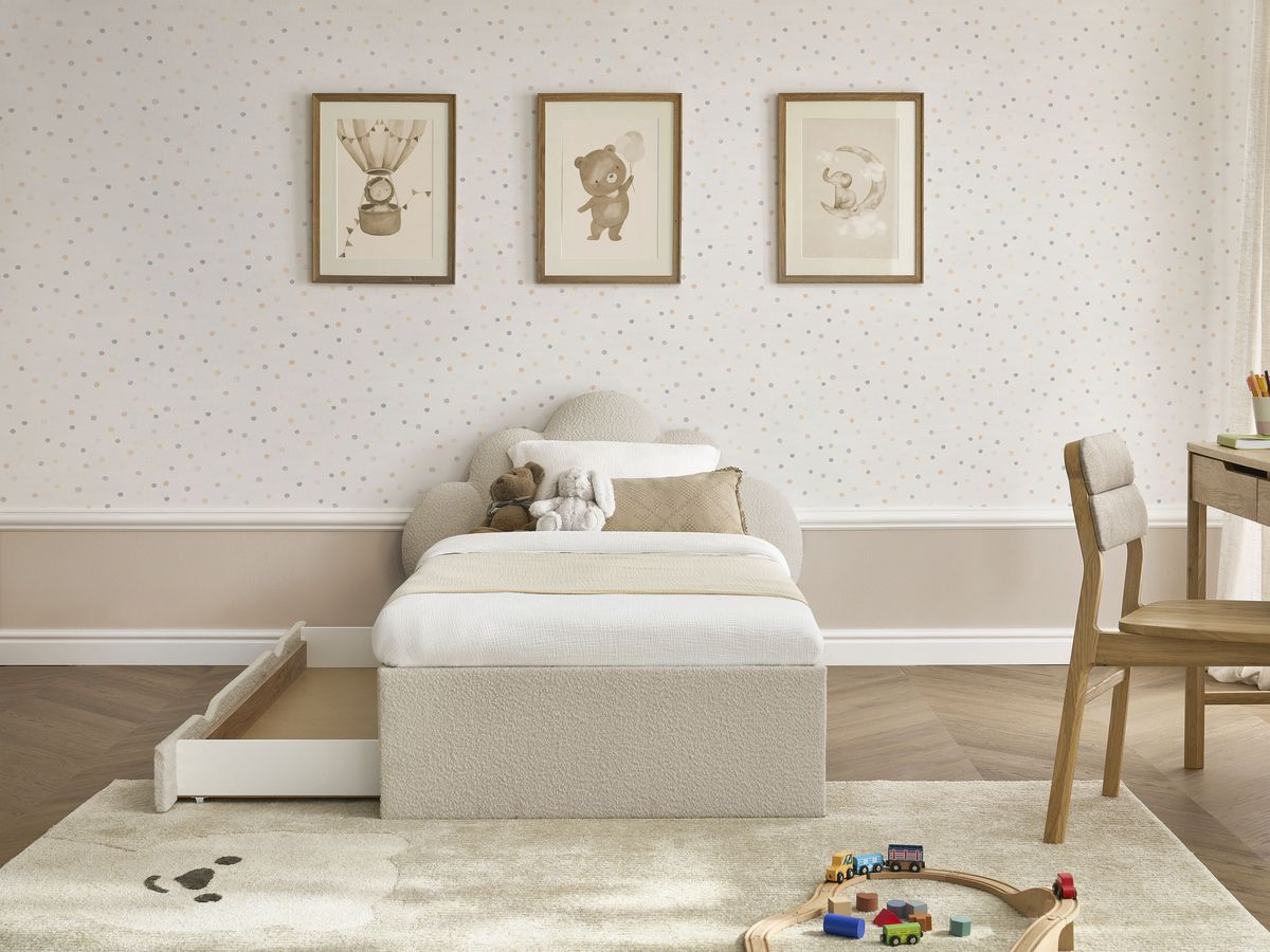 DEOTILLE kinderbed met massieve lattenbodem en lade