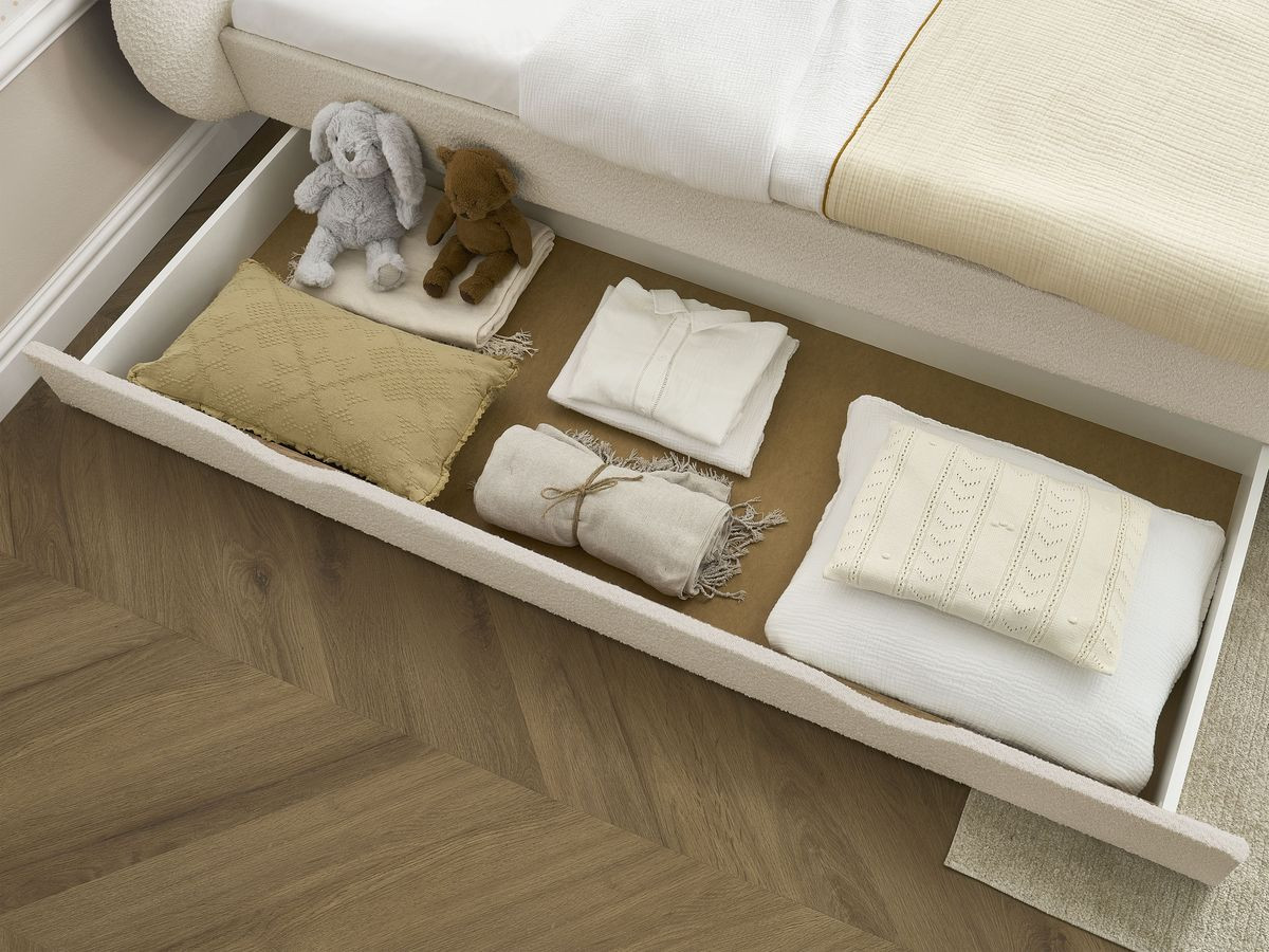 DEOTILLE kinderbed met massieve lattenbodem en lade