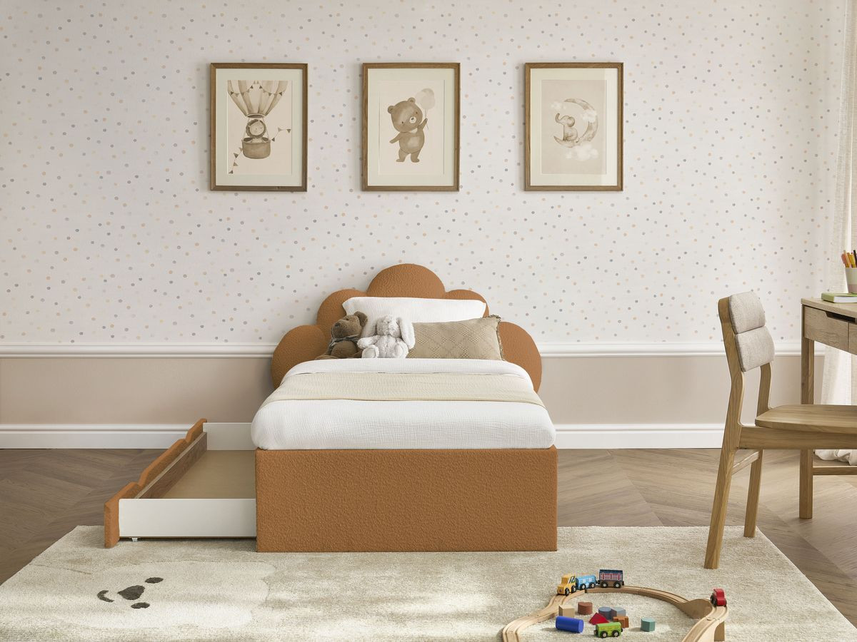 DEOTILLE kinderbed met massieve lattenbodem en lade