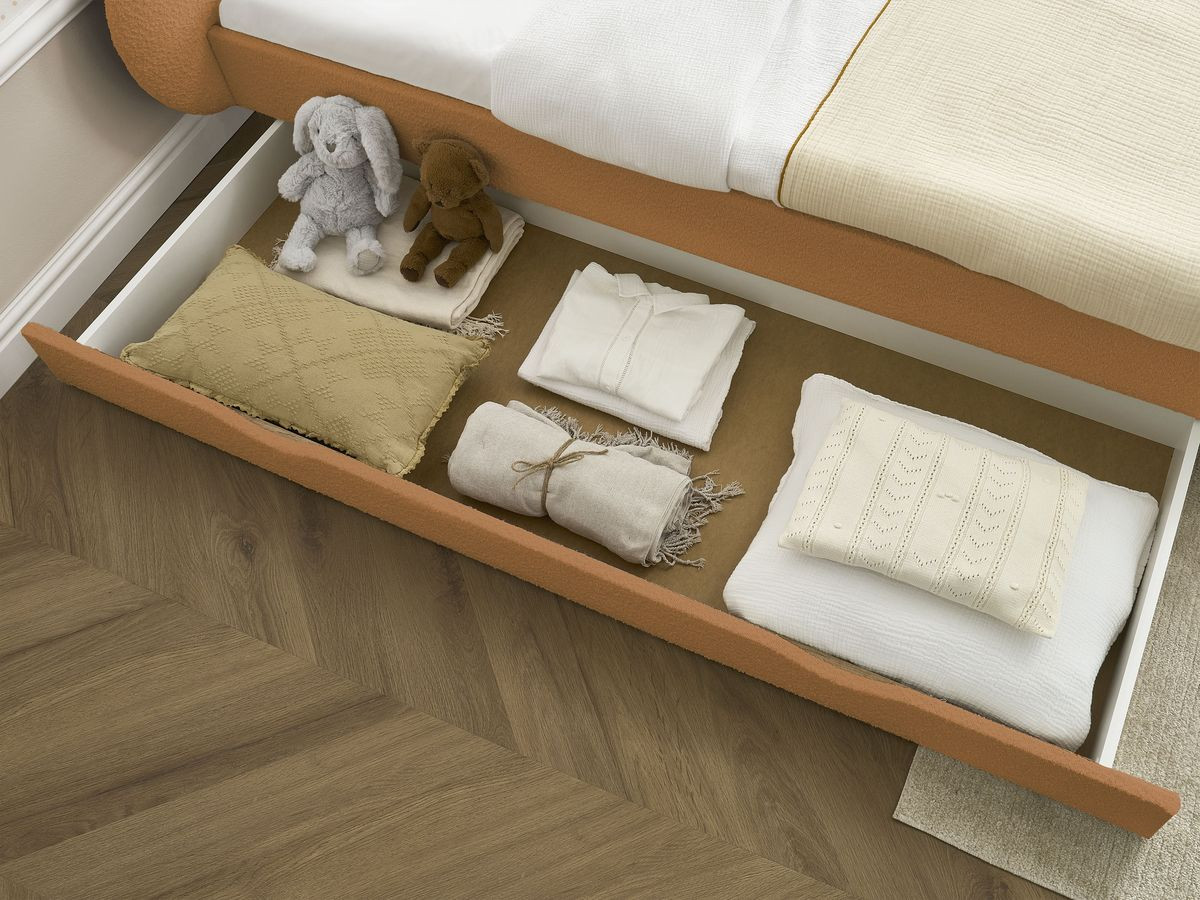 DEOTILLE kinderbed met massieve lattenbodem en lade