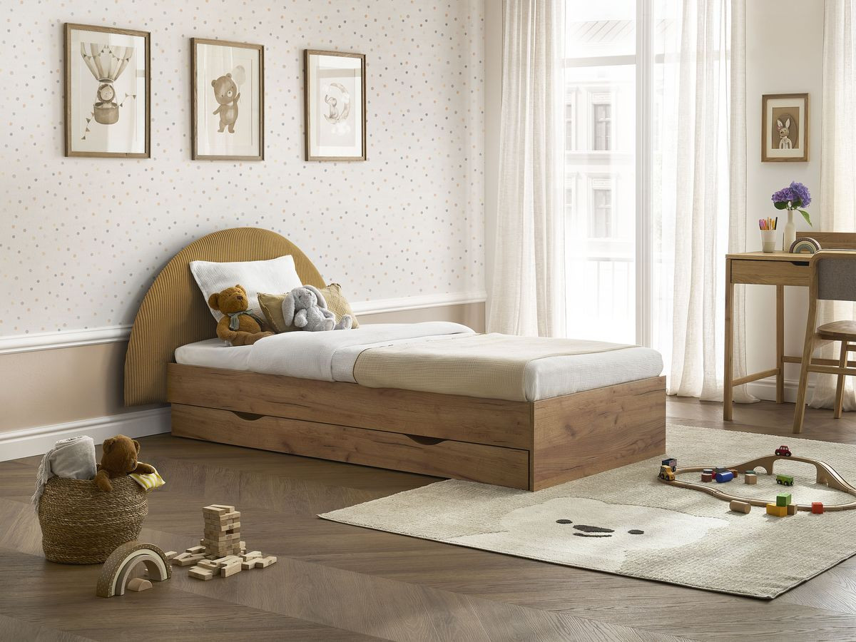 BRANDY kinderbed met massieve lattenbodem en lade