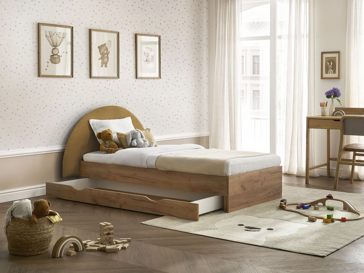 BRANDY kinderbed met massieve lattenbodem en lade