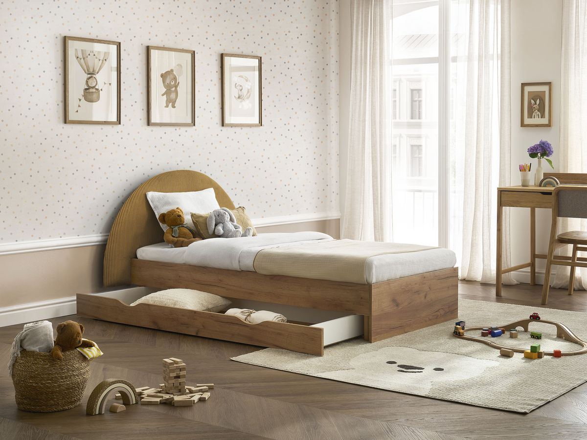 BRANDY kinderbed met massieve lattenbodem en lade