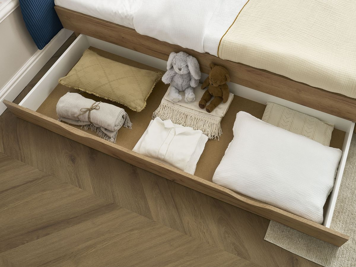 BRANDY kinderbed met massieve lattenbodem en lade