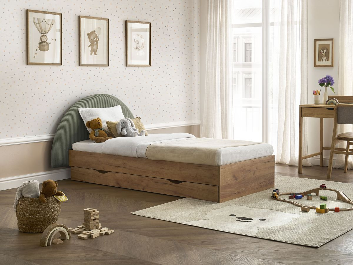 BRANDY kinderbed met massieve lattenbodem en lade