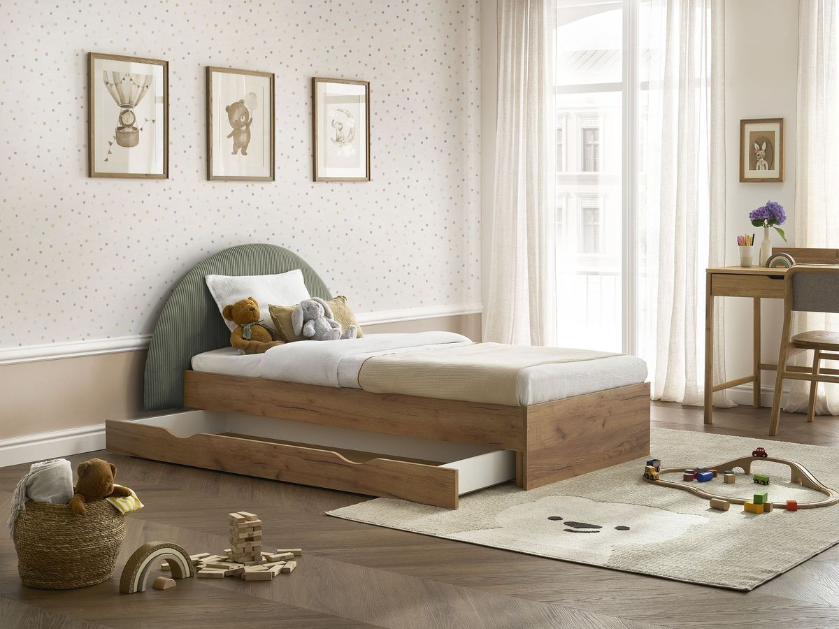 BRANDY kinderbed met massieve lattenbodem en lade