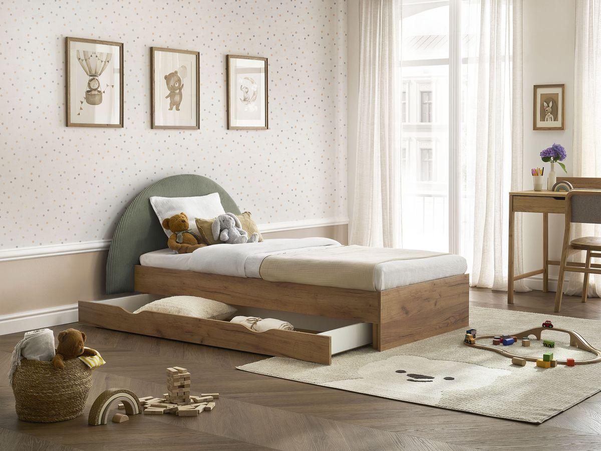 BRANDY kinderbed met massieve lattenbodem en lade