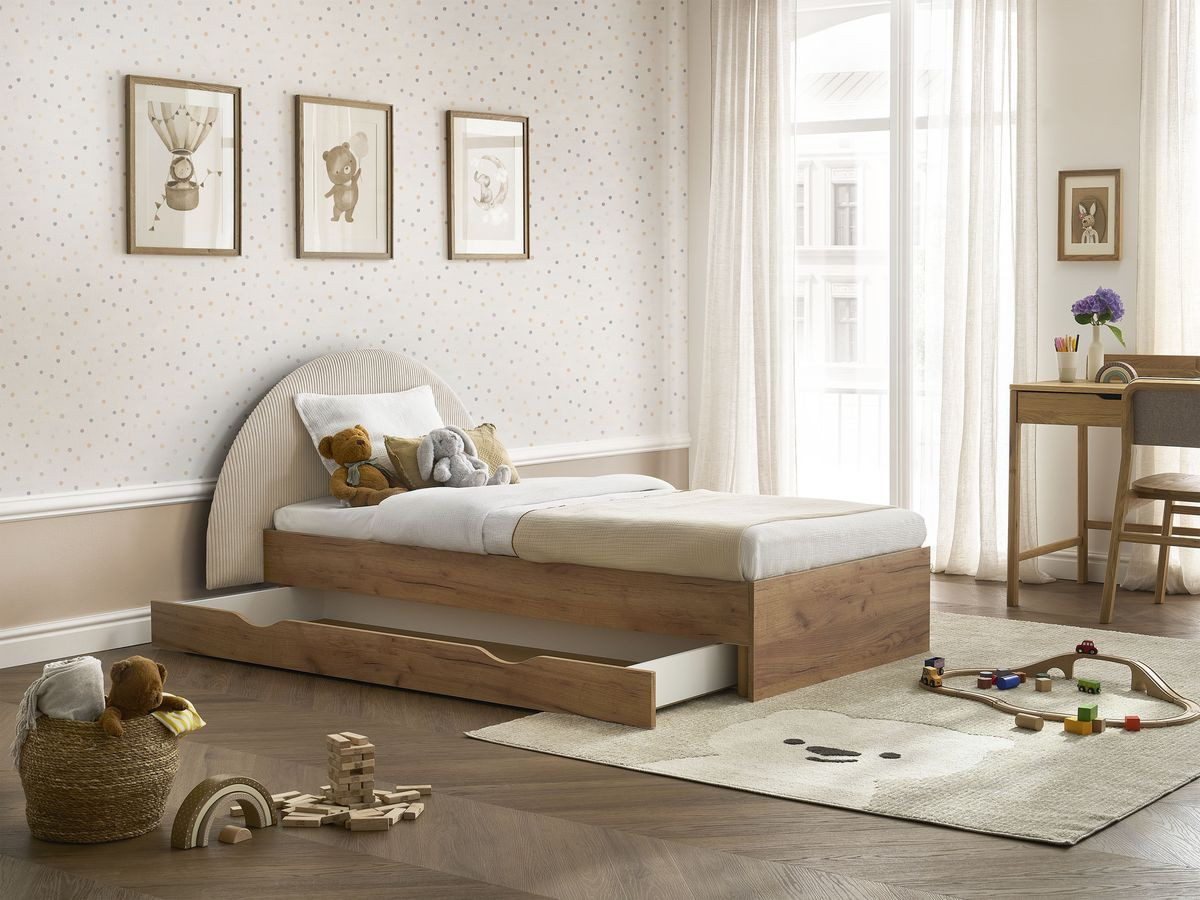 BRANDY kinderbed met massieve lattenbodem en lade