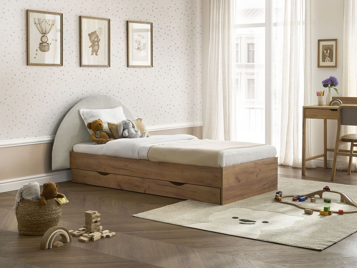BRANDY kinderbed met massieve lattenbodem en lade