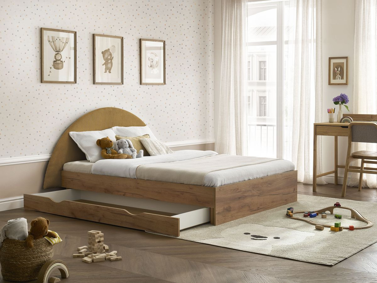 BRANDY kinderbed met massieve lattenbodem en lade