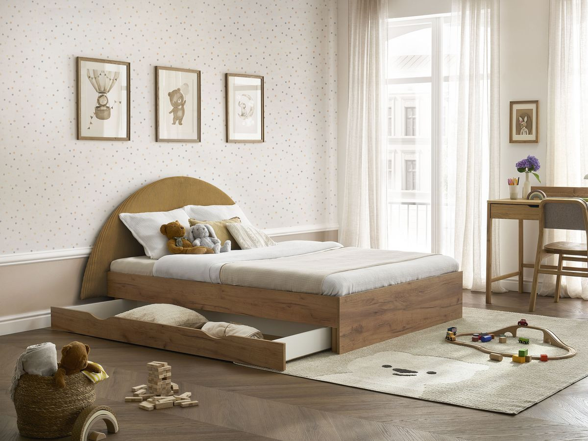 BRANDY kinderbed met massieve lattenbodem en lade