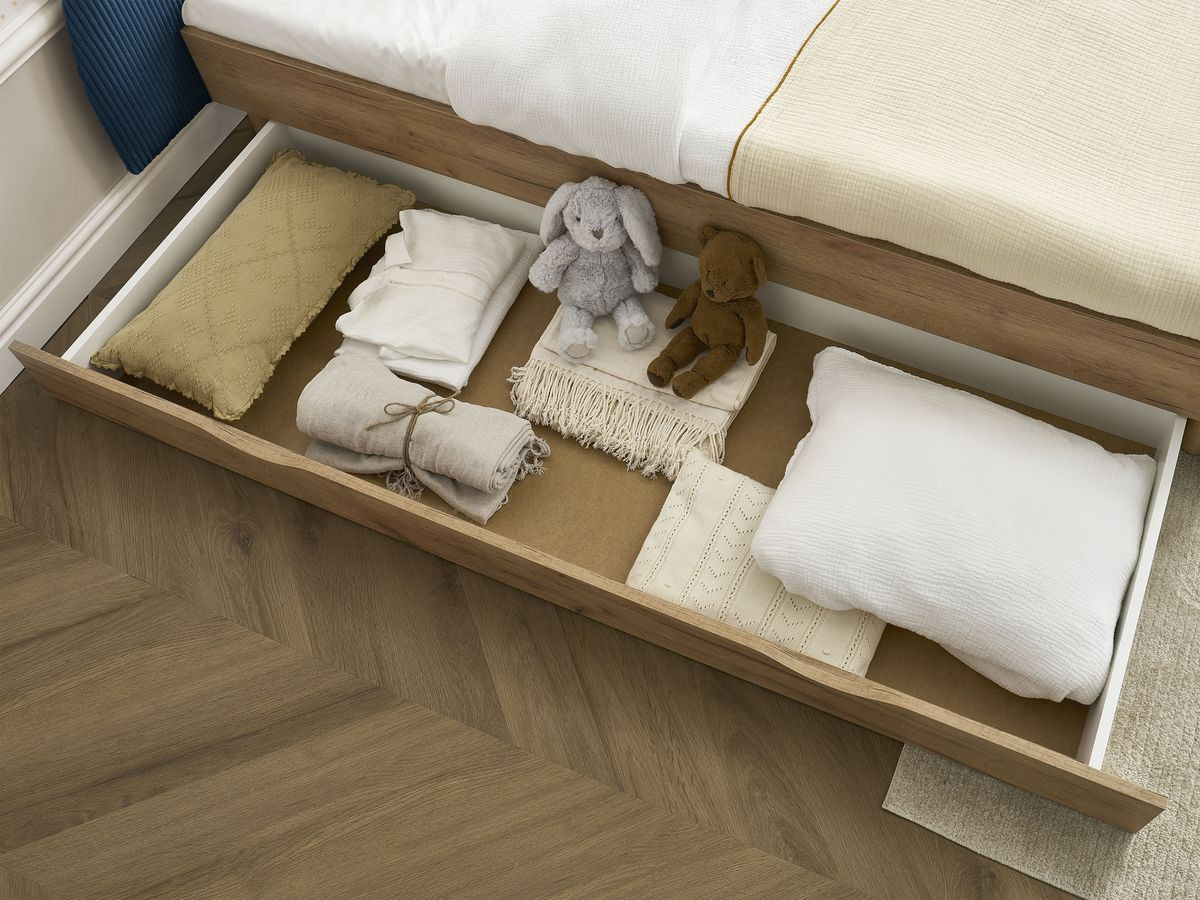 BRANDY kinderbed met massieve lattenbodem en lade