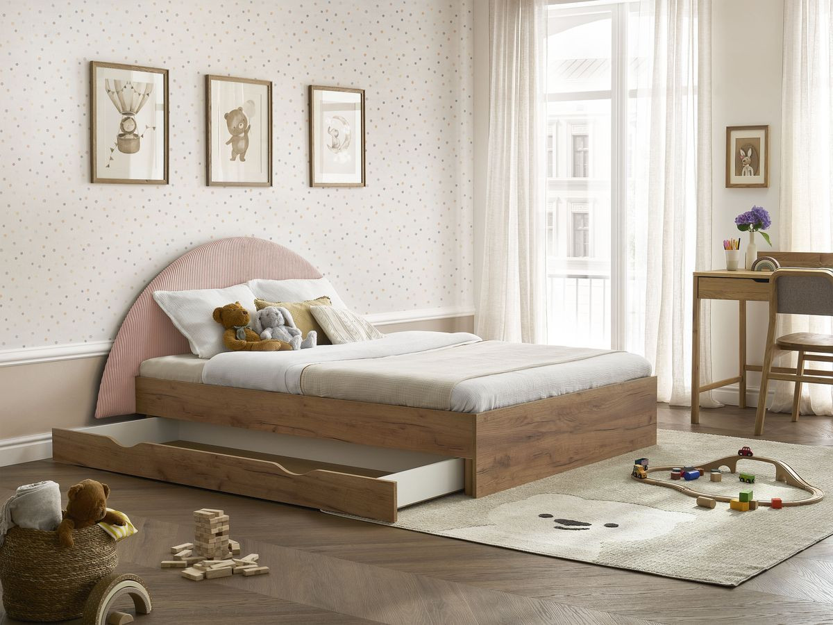 BRANDY kinderbed met massieve lattenbodem en lade