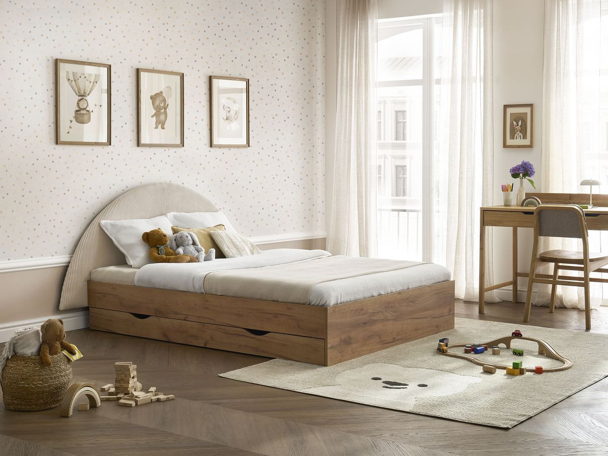 BRANDY kinderbed met massieve lattenbodem en lade