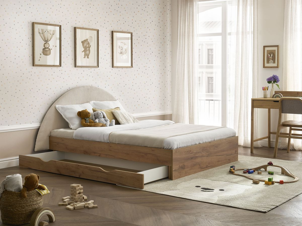 BRANDY kinderbed met massieve lattenbodem en lade