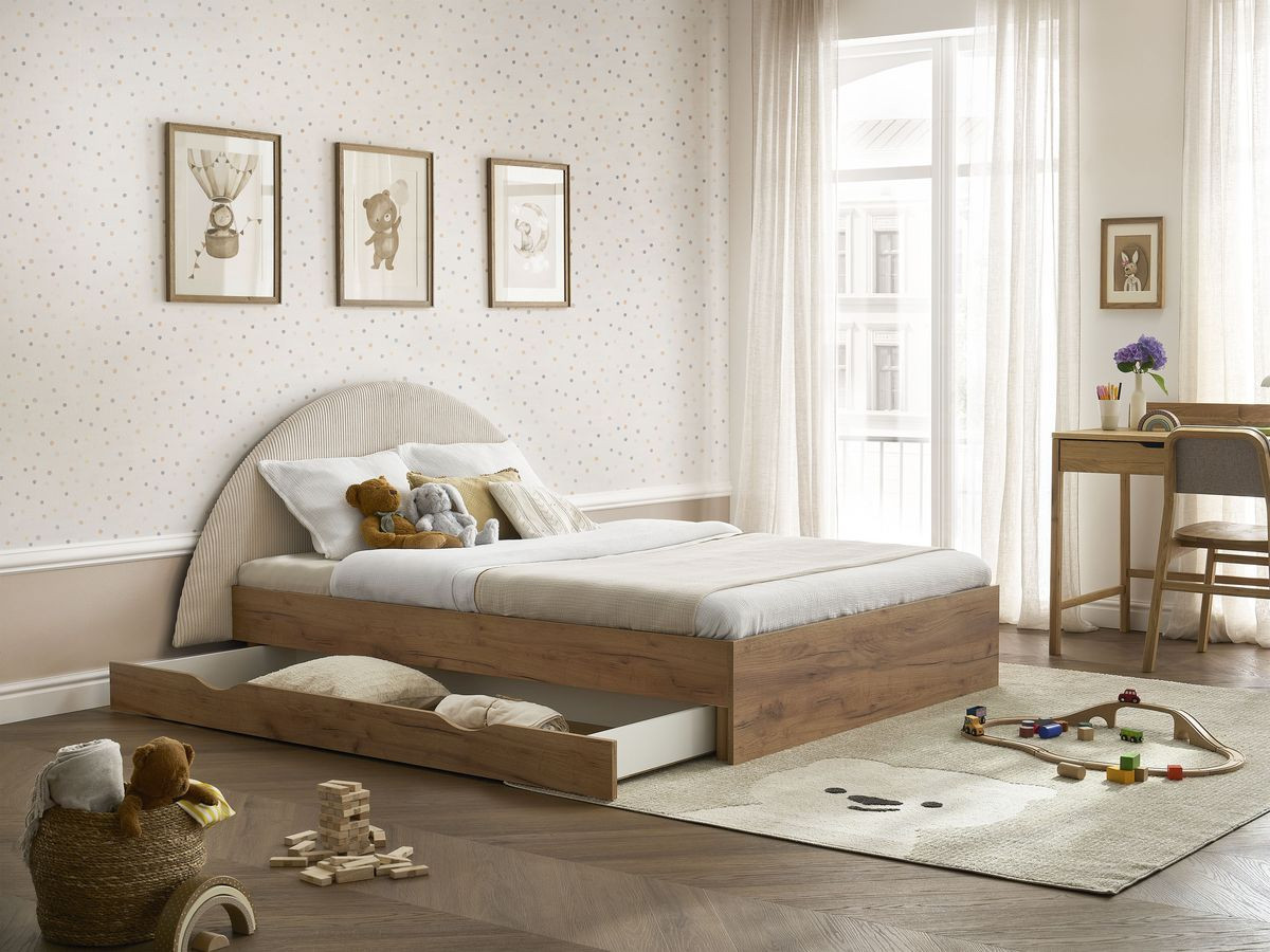 BRANDY kinderbed met massieve lattenbodem en lade