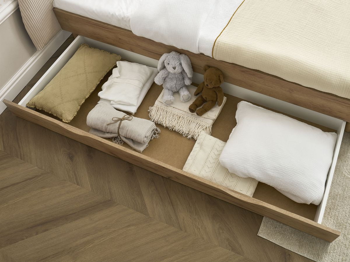 BRANDY kinderbed met massieve lattenbodem en lade