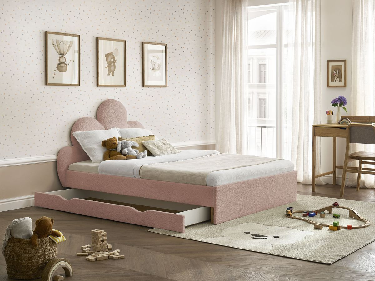 DEOTILLE kinderbed met massieve lattenbodem en lade