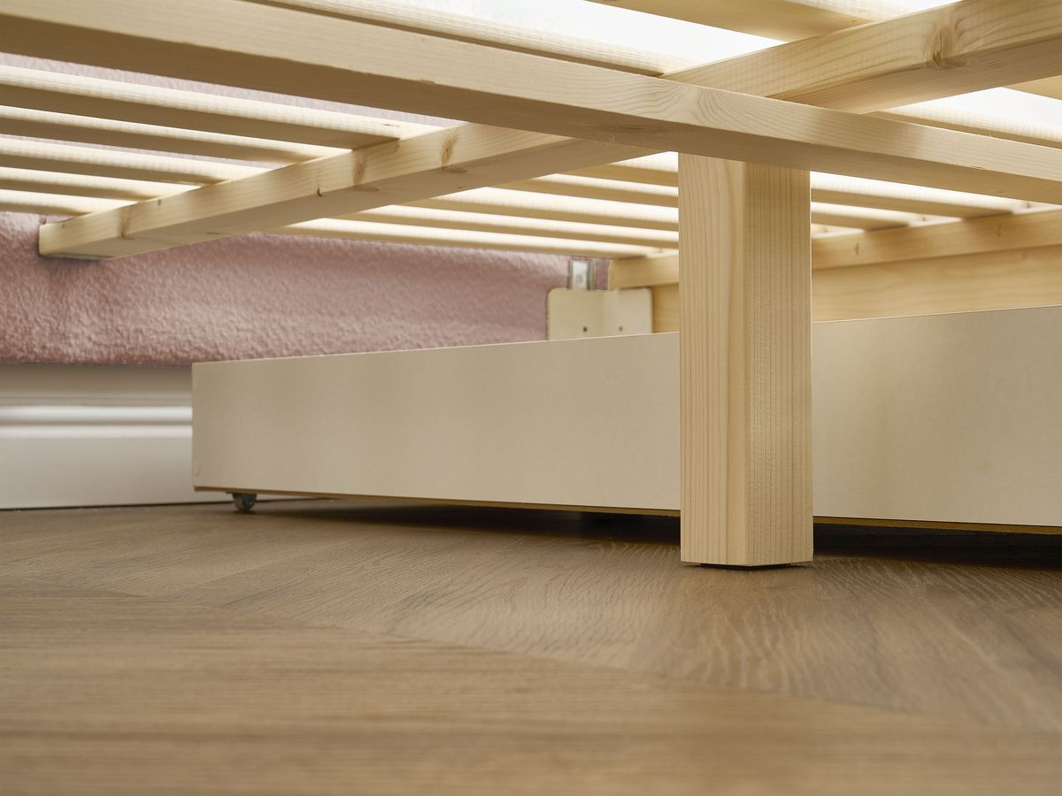 DEOTILLE kinderbed met massieve lattenbodem en lade