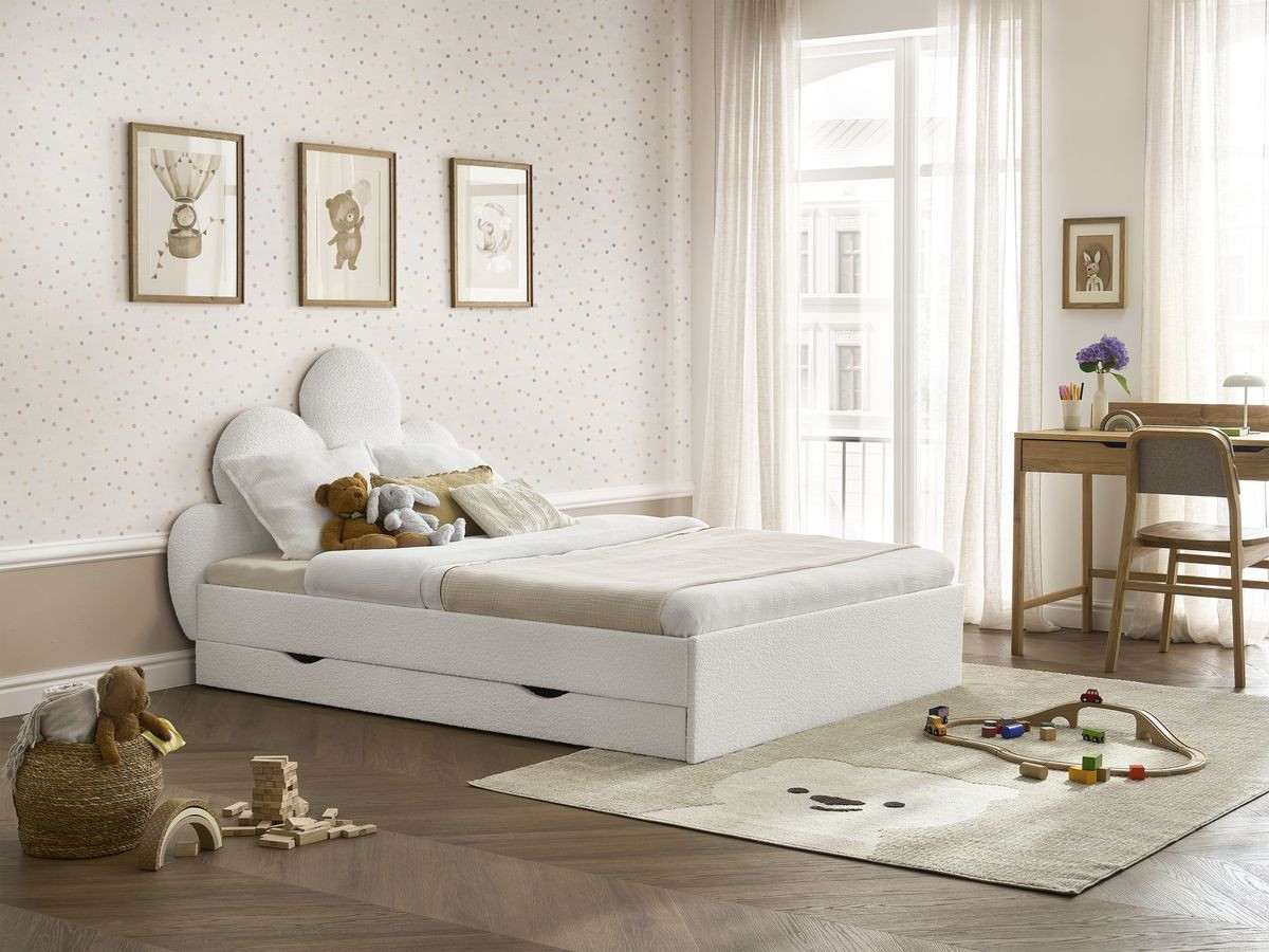 DEOTILLE kinderbed met massieve lattenbodem en lade