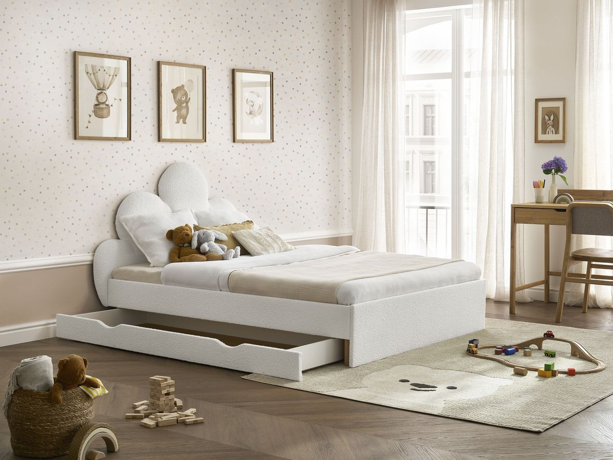 DEOTILLE kinderbed met massieve lattenbodem en lade