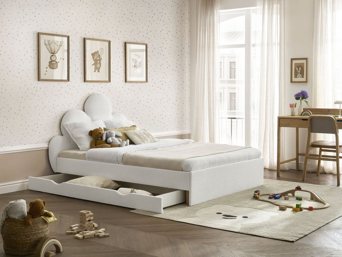 DEOTILLE kinderbed met massieve lattenbodem en lade