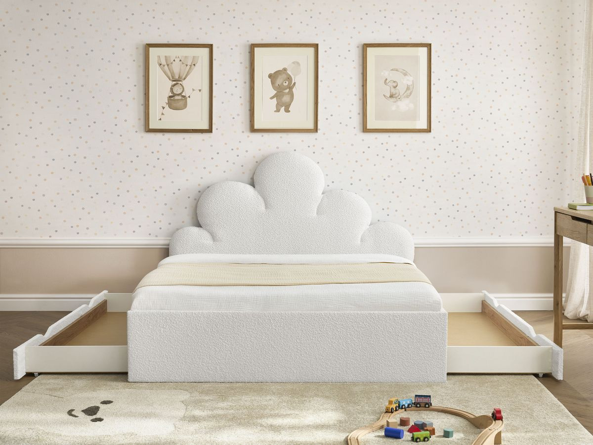 DEOTILLE kinderbed met massieve lattenbodem en lade