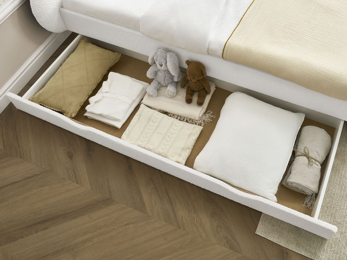 DEOTILLE kinderbed met massieve lattenbodem en lade