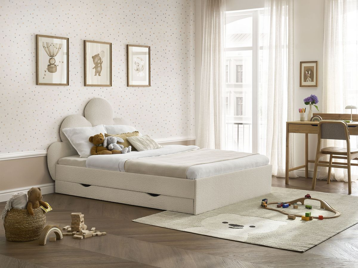 DEOTILLE kinderbed met massieve lattenbodem en lade