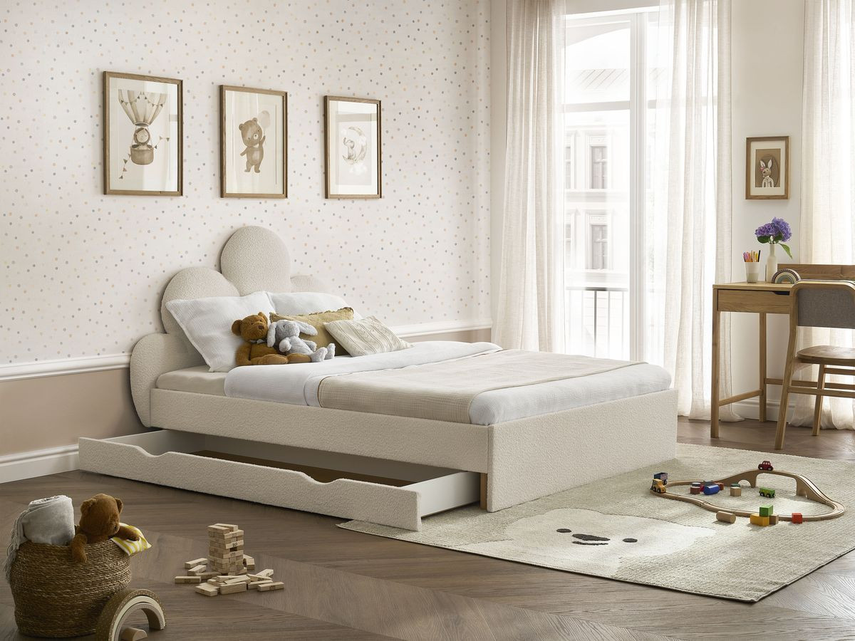 DEOTILLE kinderbed met massieve lattenbodem en lade