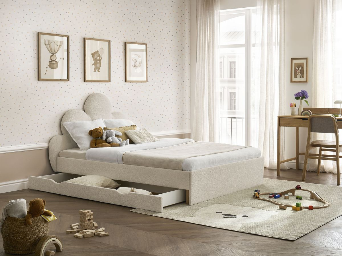 DEOTILLE kinderbed met massieve lattenbodem en lade