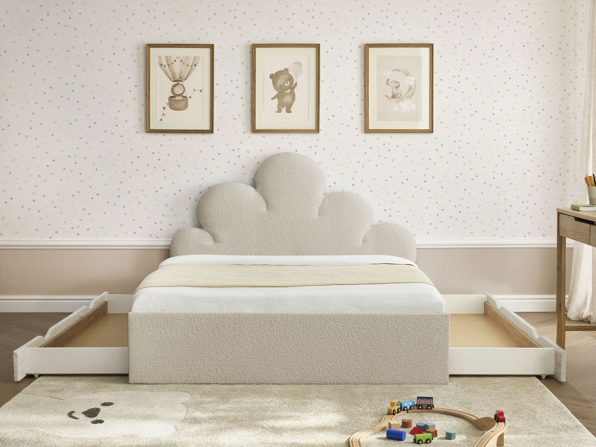 DEOTILLE kinderbed met massieve lattenbodem en lade
