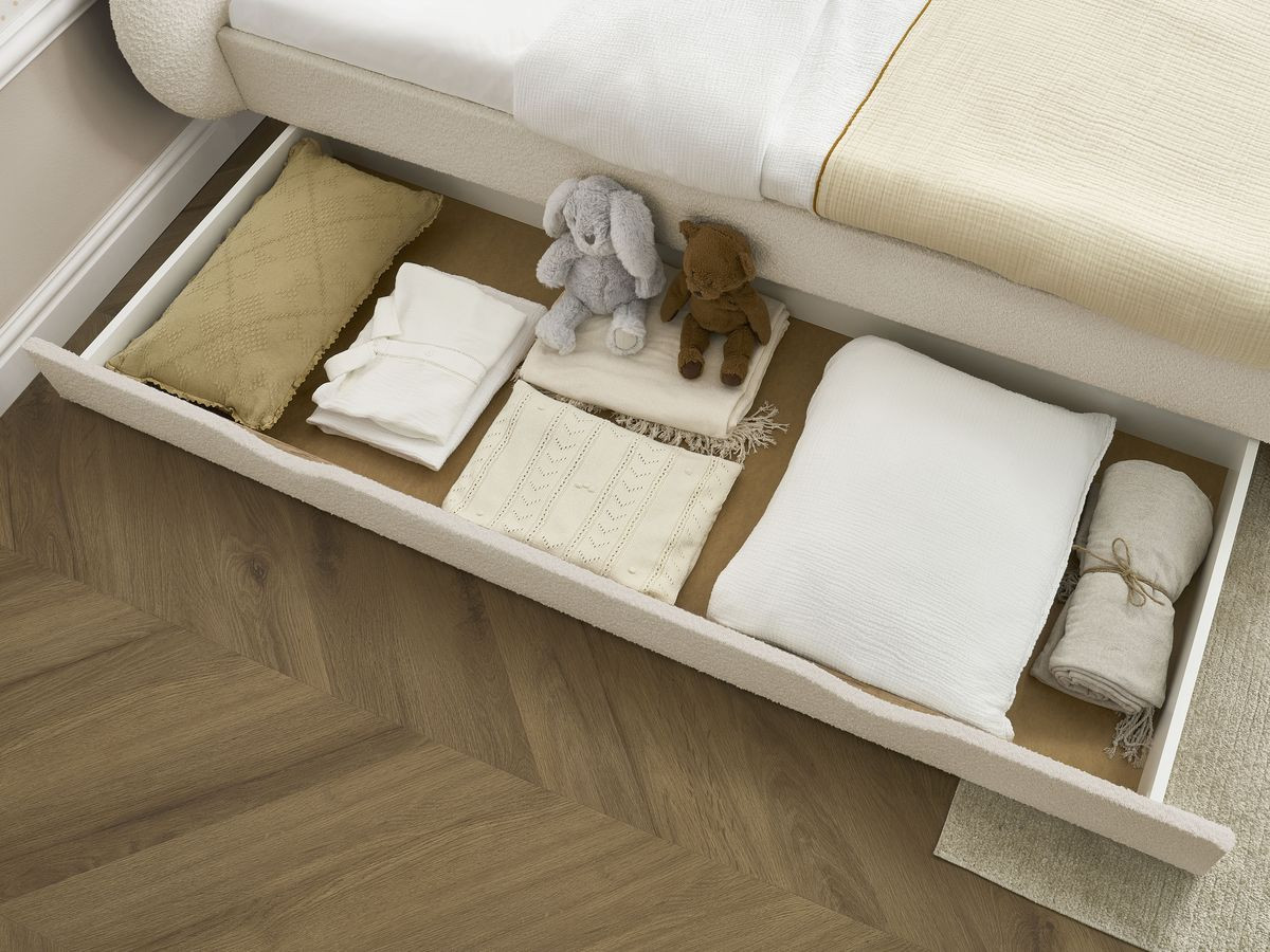 DEOTILLE kinderbed met massieve lattenbodem en lade