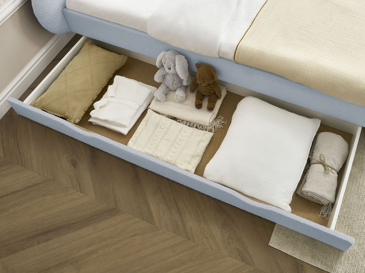 DEOTILLE kinderbed met massieve lattenbodem en lade