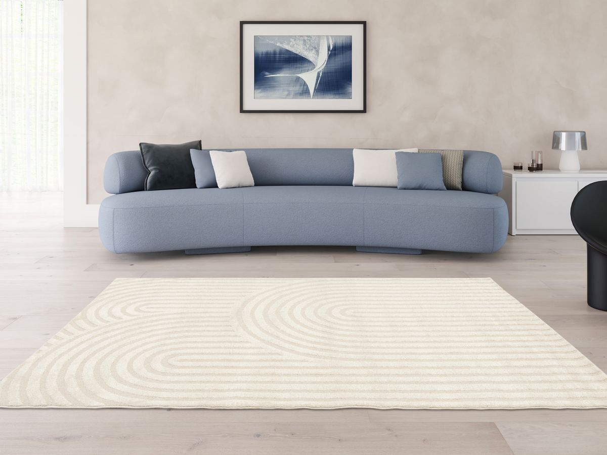 Tapis poils courts JADA motifs abstraits beige — vue 6