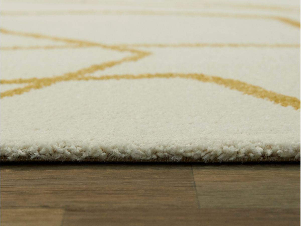 Tapis poils courts SOLINE motifs abstraits jaune — vue 6