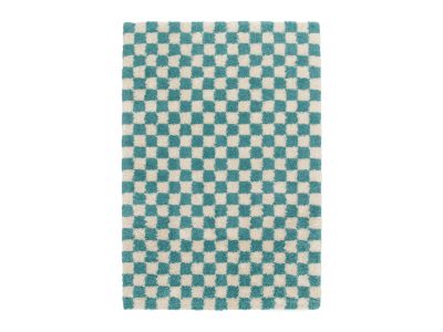 Tapis poils longs DAMIEN motifs damier