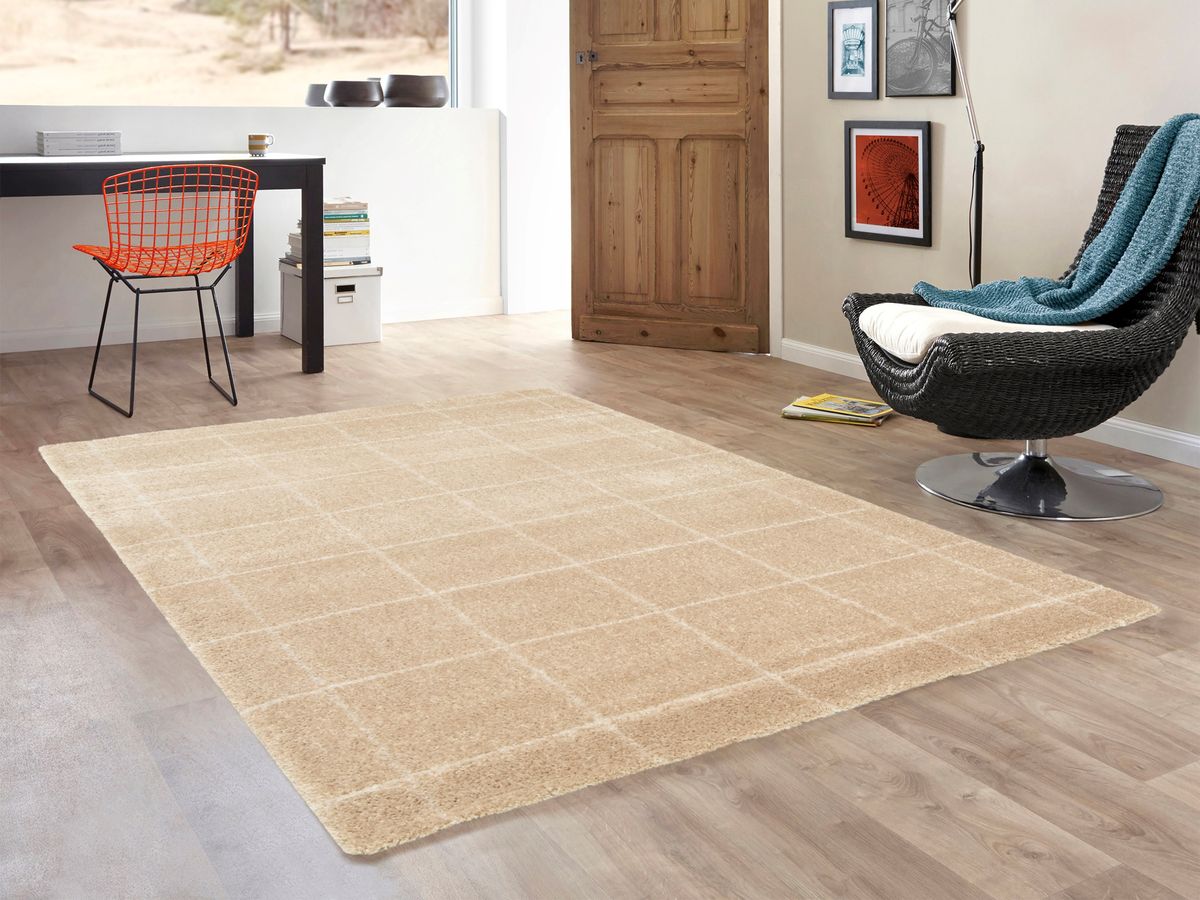 HECTOR langpolig vloerkleed met grafische patronen