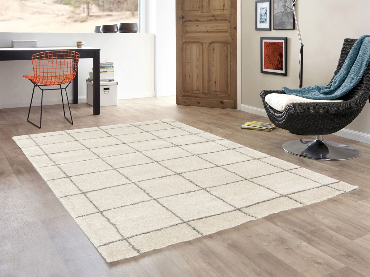 HECTOR langpolig vloerkleed met grafische patronen