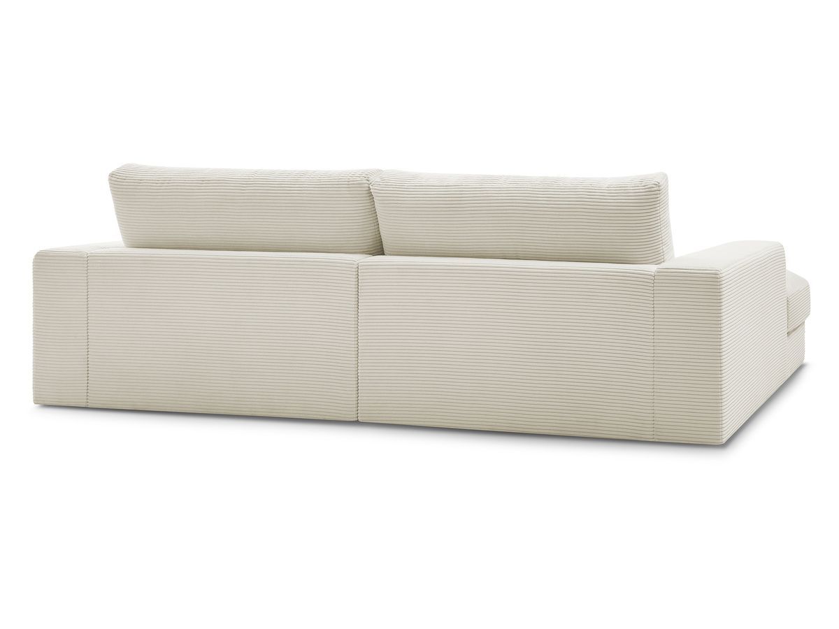 Canapé droit fixe 4 places compact LEONARD assise profonde velours côtelé