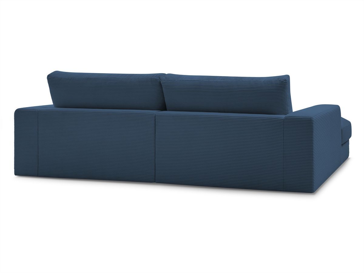 Canapé droit fixe 4 places compact LEONARD assise profonde velours côtelé
