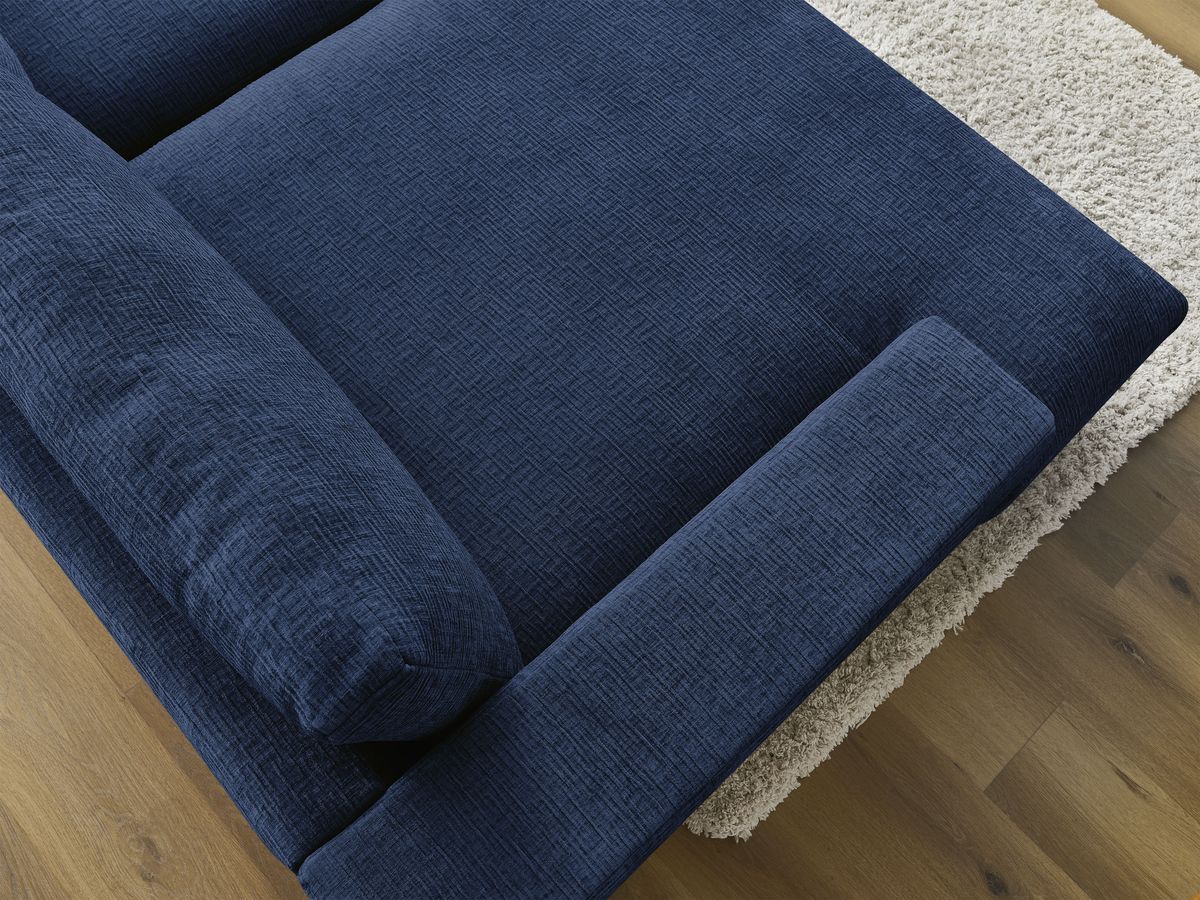 Canapé droit fixe 4 places compact LEONARD assise profonde tissu texturé