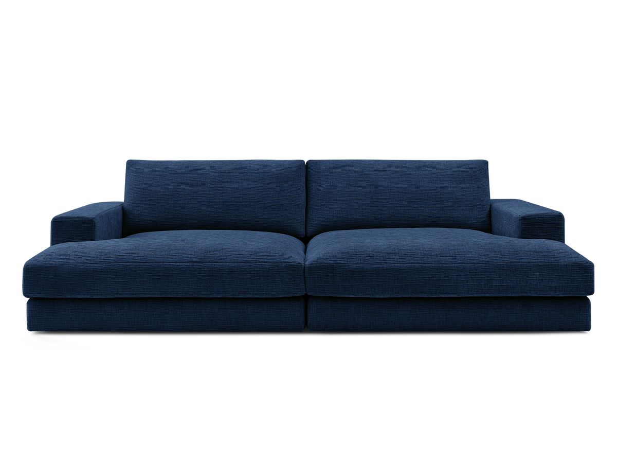 Canapé droit fixe 4 places compact LEONARD assise profonde tissu texturé